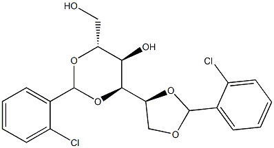 1-O,2-O:3-O,5-O-Bis(2-chlorobenzylidene)-D-glucitol Struktur