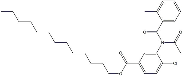 3-[(2-Methylphenylcarbonyl)acetylamino]-4-chlorobenzoic acid tridecyl ester Struktur