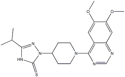 2-[1-(6,7-Dimethoxyquinazolin-4-yl)piperidin-4-yl]-5-isopropyl-2,4-dihydro-3-thioxo-3H-1,2,4-triazole Struktur