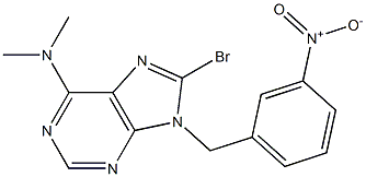 6-Dimethylamino-8-bromo-9-(3-nitrobenzyl)-9H-purine Struktur