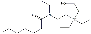 2-(N-Ethyl-N-heptanoylamino)-N,N-diethyl-N-(2-hydroxyethyl)ethanaminium Struktur