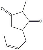 2-Methyl-4-[(Z)-2-butenyl]-1,3-cyclopentanedione Struktur