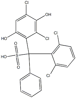 (2,6-Dichlorophenyl)(2,4-dichloro-3,6-dihydroxyphenyl)phenylmethanesulfonic acid Struktur