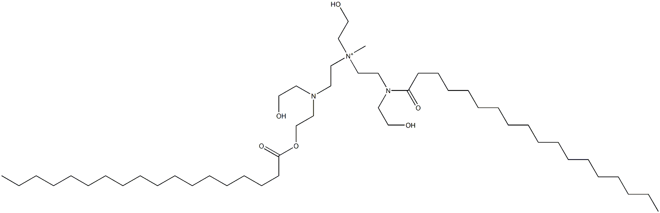 N-(2-Hydroxyethyl)-2-[(2-hydroxyethyl)(1-oxooctadecyl)amino]-N-[2-[(2-hydroxyethyl)[2-[(1-oxooctadecyl)oxy]ethyl]amino]ethyl]-N-methylethanaminium Struktur