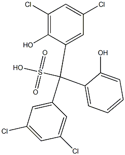 (3,5-Dichlorophenyl)(3,5-dichloro-2-hydroxyphenyl)(2-hydroxyphenyl)methanesulfonic acid Struktur