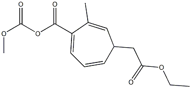 4-[(Ethoxycarbonyl)methyl]cyclohepta-2,5,7(1)-triene-1,2-dicarboxylic acid dimethyl ester Struktur