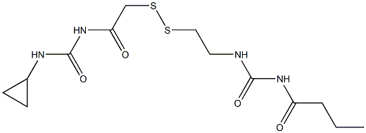 1-Butyryl-3-[2-[[(3-cyclopropylureido)carbonylmethyl]dithio]ethyl]urea Struktur