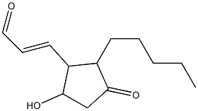 (E)-3-(2-Pentyl-3-oxo-5-hydroxycyclopentyl)propenal Struktur