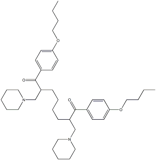 1,8-Bis(4-butoxyphenyl)-2,7-bis(piperidinomethyl)-1,8-octanedione Struktur