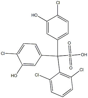 (2,6-Dichlorophenyl)bis(4-chloro-3-hydroxyphenyl)methanesulfonic acid Struktur