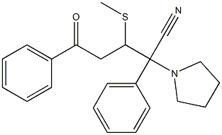 3-Methylthio-2,5-diphenyl-2-(1-pyrrolidinyl)-5-oxovaleronitrile Struktur