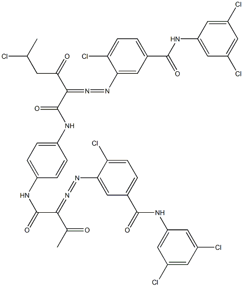 3,3'-[2-(1-Chloroethyl)-1,4-phenylenebis[iminocarbonyl(acetylmethylene)azo]]bis[N-(3,5-dichlorophenyl)-4-chlorobenzamide] Struktur