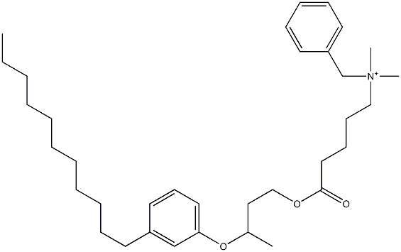 N,N-Dimethyl-N-benzyl-N-[4-[[3-(3-undecylphenyloxy)butyl]oxycarbonyl]butyl]aminium Struktur