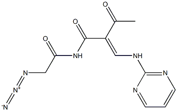 N-[1,3-Dioxo-2-[(pyrimidin-2-yl)aminomethylene]butyl]-2-azidoacetamide Struktur