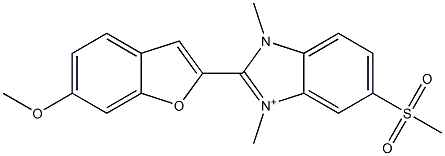 1,3-Dimethyl-2-(6-methoxybenzofuran-2-yl)-5-(methylsulfonyl)-1H-benzimidazole-3-ium Struktur