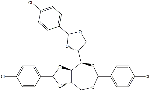 1-O,4-O:2-O,3-O:5-O,6-O-Tris(4-chlorobenzylidene)-D-glucitol Struktur