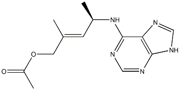 (2E,4R)-2-Methyl-4-(9H-purin-6-ylamino)-2-penten-1-ol acetate Struktur