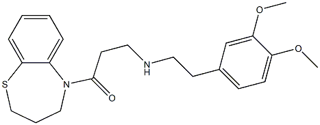 5-[3-[[2-(3,4-Dimethoxyphenyl)ethyl]amino]-1-oxopropyl]-2,3,4,5-tetrahydro-1,5-benzothiazepine Struktur