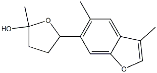 3,5-Dimethyl-6-[(5-hydroxy-5-methyltetrahydrofuran)-2-yl]benzofuran Struktur