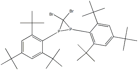 1,2-Bis[2,4,6-tri(tert-butyl)phenyl]-3,3-dibromodiphosphirane Struktur