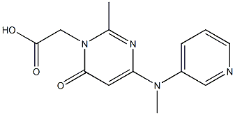 2-Methyl-4-(3-pyridinylmethylamino)-6-oxopyrimidine-1(6H)-acetic acid Struktur