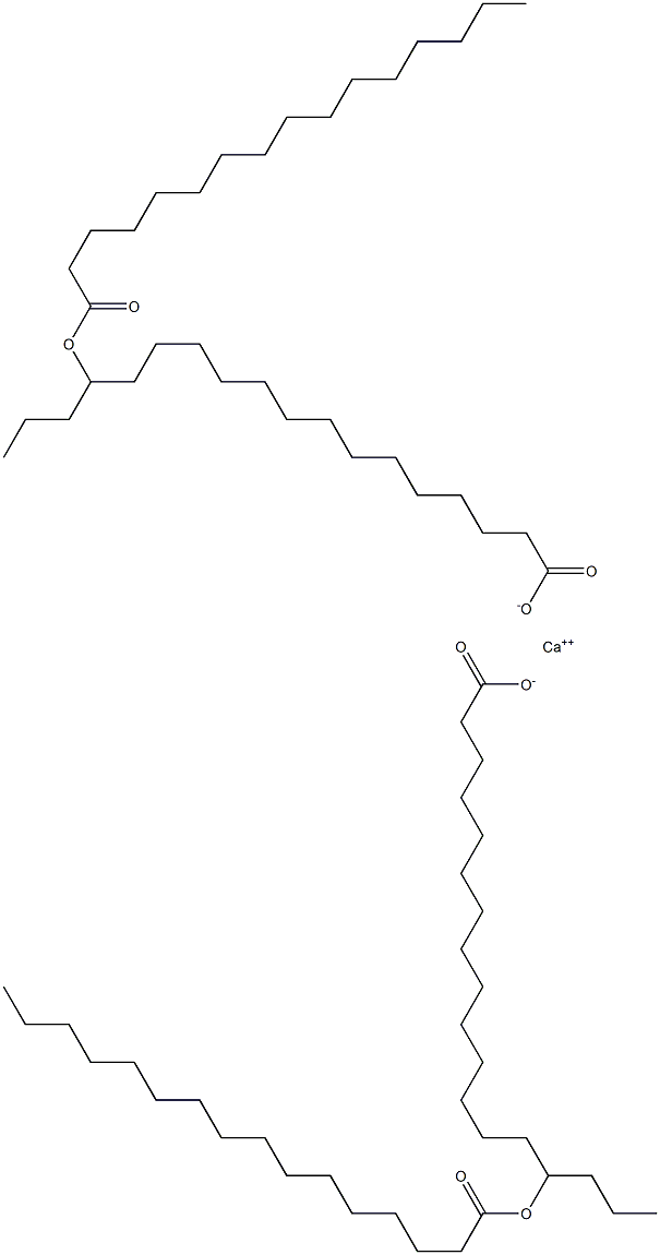 Bis(15-hexadecanoyloxyoctadecanoic acid)calcium salt Struktur