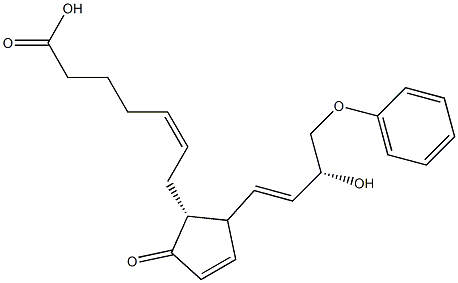 (Z)-7-[(1R)-2-[(1E,3R)-3-Hydroxy-4-phenoxy-1-butenyl]-5-oxo-3-cyclopenten-1-yl]-5-heptenoic acid Struktur