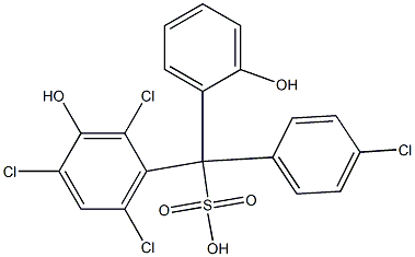 (4-Chlorophenyl)(2,4,6-trichloro-3-hydroxyphenyl)(2-hydroxyphenyl)methanesulfonic acid Struktur