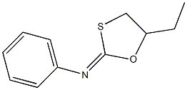 N-Phenyl-5-ethyl-1,3-oxathiolan-2-imine Struktur