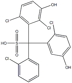 (2-Chlorophenyl)(2-chloro-5-hydroxyphenyl)(2,6-dichloro-3-hydroxyphenyl)methanesulfonic acid Struktur