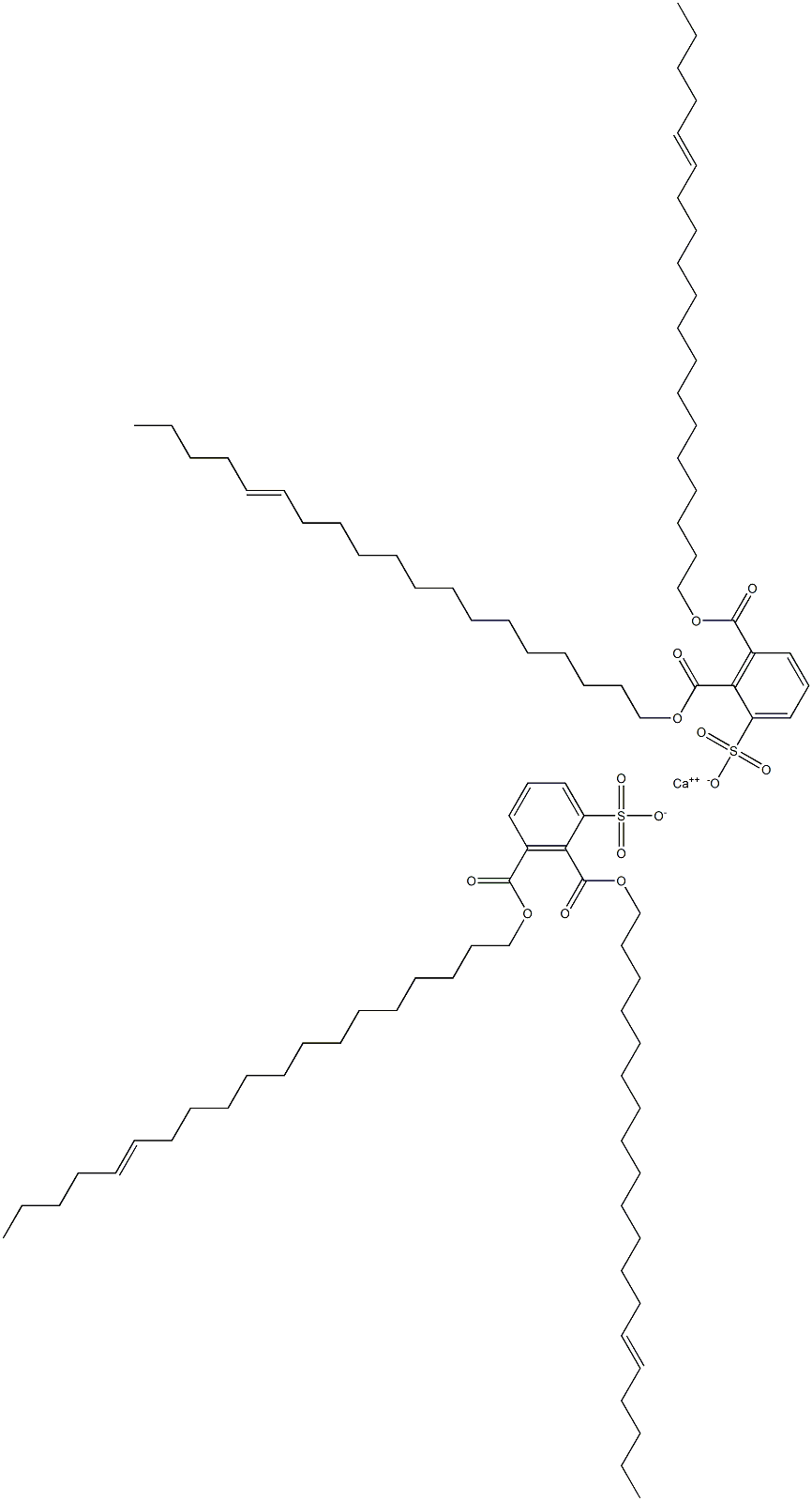 Bis[2,3-di(14-nonadecenyloxycarbonyl)benzenesulfonic acid]calcium salt Struktur