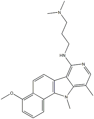 7-(3-Dimethylaminopropylamino)-10,11-dimethyl-4-methoxy-11H-benzo[g]pyrido[4,3-b]indole Struktur