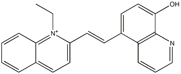 1-Ethyl-2-[2-(8-hydroxyquinoline-5-yl)ethenyl]quinoline-1-ium Struktur