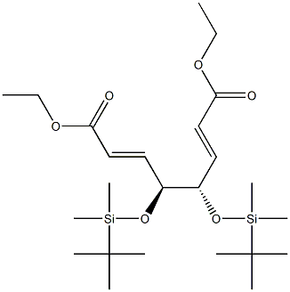 (2E,4S,5S,6E)-4,5-Bis(tert-butyldimethylsilyloxy)-2,6-octadienedioic acid diethyl ester Struktur