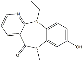 6,11-Dihydro-11-ethyl-8-hydroxy-6-methyl-5H-pyrido[2,3-b][1,5]benzodiazepin-5-one Struktur