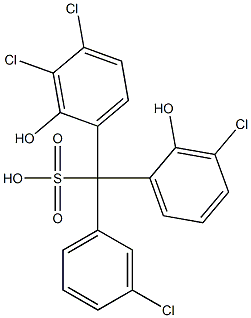 (3-Chlorophenyl)(3-chloro-2-hydroxyphenyl)(3,4-dichloro-2-hydroxyphenyl)methanesulfonic acid Struktur