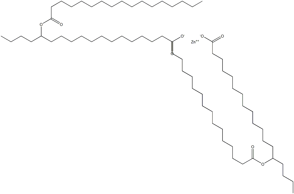 Bis(14-heptadecanoyloxystearic acid)zinc salt Struktur