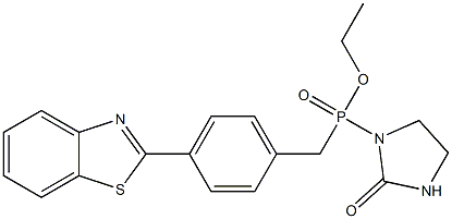 [4-(2-Benzothiazolyl)benzyl](2-oxo-1-imidazolidinyl)phosphinic acid ethyl ester Struktur