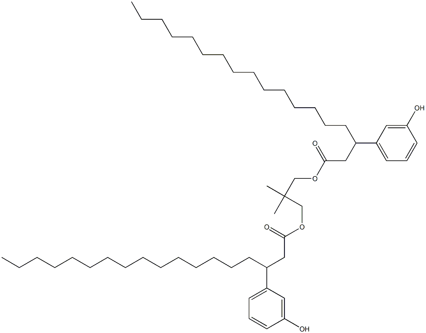 Bis[3-(3-hydroxyphenyl)stearic acid]2,2-dimethylpropane-1,3-diyl ester Struktur