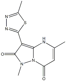 1,5-Dimethyl-3-(5-methyl-1,3,4-thiadiazol-2-yl)pyrazolo[1,5-a]pyrimidine-2,7(1H,4H)-dione Struktur