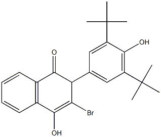 2-(3,5-Di-tert-butyl-4-hydroxyphenyl)-4-hydroxy-3-bromonaphthalen-1(2H)-one Struktur