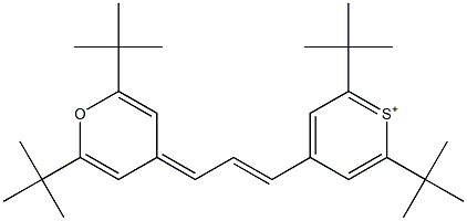 4-[3-(2,6-Di-tert-butyl-4H-pyran-4-ylidene)-1-propenyl]-2,6-di-tert-butylthiopyrylium Struktur