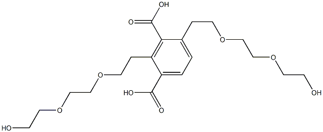 2,4-Bis(8-hydroxy-3,6-dioxaoctan-1-yl)isophthalic acid Struktur