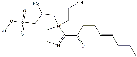 1-(2-Hydroxyethyl)-1-[2-hydroxy-3-(sodiooxysulfonyl)propyl]-2-(4-octenoyl)-2-imidazoline-1-ium Struktur