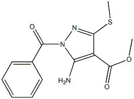 5-Amino-3-methylthio-1-benzoyl-1H-pyrazole-4-carboxylic acid methyl ester Struktur