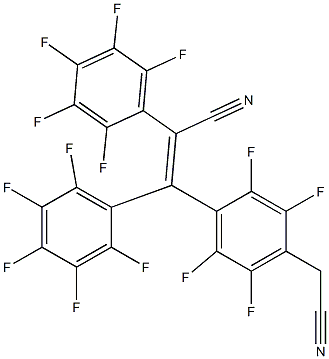 (E)-2,3-Bis(2,3,4,5,6-pentafluorophenyl)-3-[2,3,5,6-tetrafluoro-4-(cyanomethyl)phenyl]propenenitrile Struktur