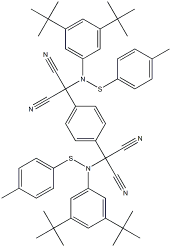 1,4-Bis[dicyano[[(4-methylphenyl)thio](3,5-ditert-butylphenyl)amino]methyl]benzene Struktur