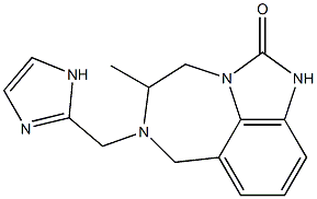 4,5,6,7-Tetrahydro-5-methyl-6-(1H-imidazol-2-ylmethyl)imidazo[4,5,1-jk][1,4]benzodiazepin-2(1H)-one Struktur