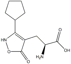 (S)-3-[(3-Cyclopentyl-2,5-dihydro-5-oxoisoxazol)-4-yl]-2-aminopropanoic acid Struktur