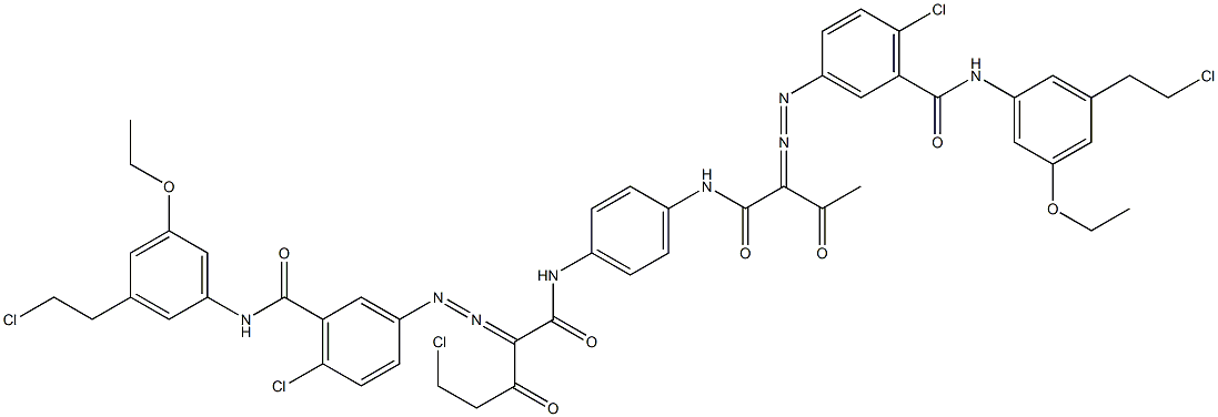 3,3'-[2-(Chloromethyl)-1,4-phenylenebis[iminocarbonyl(acetylmethylene)azo]]bis[N-[3-(2-chloroethyl)-5-ethoxyphenyl]-6-chlorobenzamide] Struktur